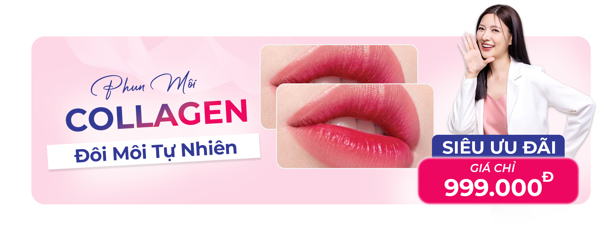 Dịch vụ phun môi collagen tại phun xăm thẩm mỹ hoàng anh